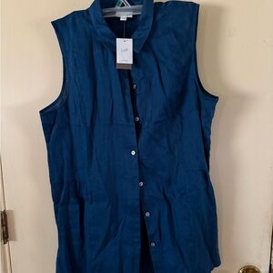 J. Jill Seaside Blue Linen Tunic Top- NWT